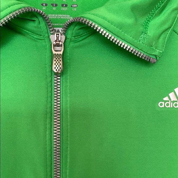 Gently Loved Adidas Green Track Jacket **Missing Collar Draw String** - Picture 7 of 11